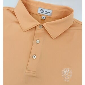 Peter Millar Golf Polo Shirt Mens L Peach Summer Comfort CC Logo